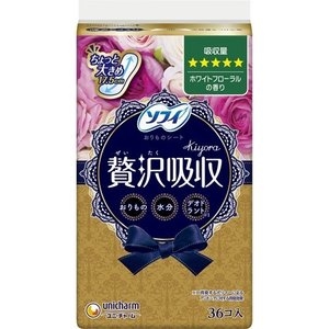 ソフィ Kiyora 贅沢吸収 ホワイトフローラルの香り 多い用 36コ入